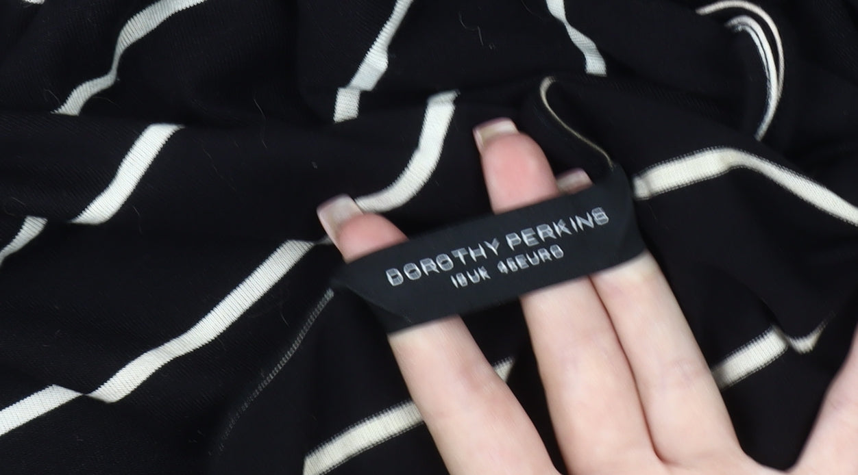 Dorothy Perkins Women's Black Striped Slip Dress