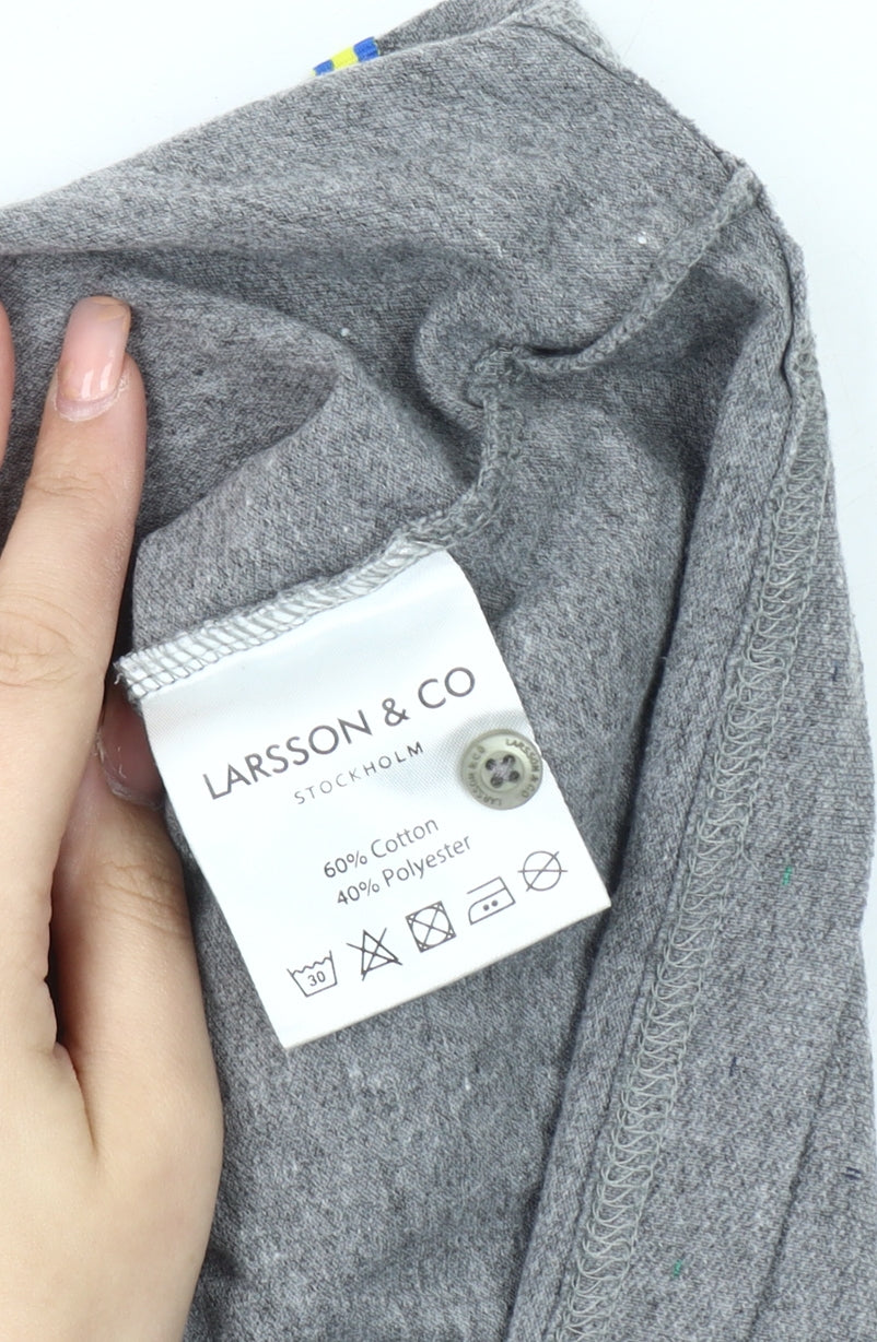 Larsson & Co Men's Grey Polo Shirt Size L Short Sleeve