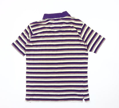 backswing Men's Purple Striped Polo Shirt Size S