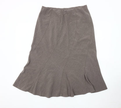 Classics Women's Brown Midi Flare Skirt Size 14