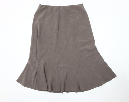 Classics Women's Brown Midi Flare Skirt Size 14