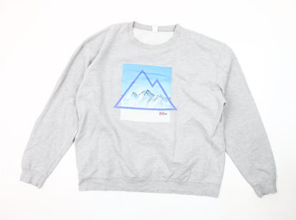 Mens UK Size 2XL Just Hoods Grey Pullover Sweatshirt