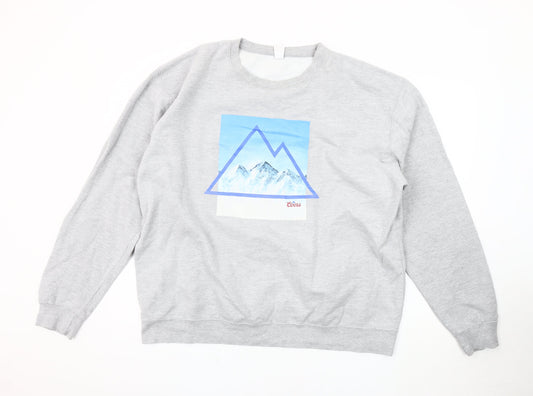 Mens UK Size 2XL Just Hoods Grey Pullover Sweatshirt