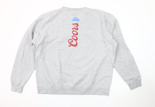 Mens UK Size 2XL Just Hoods Grey Pullover Sweatshirt