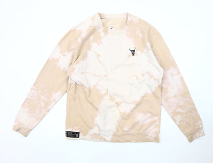 Ushi Men's Beige Pullover Sweatshirt - Large, Fleece, Logo