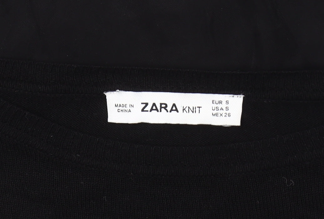 Womens UK Size Small Zara Black Pullover Jumper