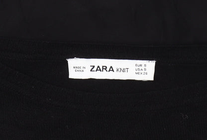 Womens UK Size Small Zara Black Pullover Jumper
