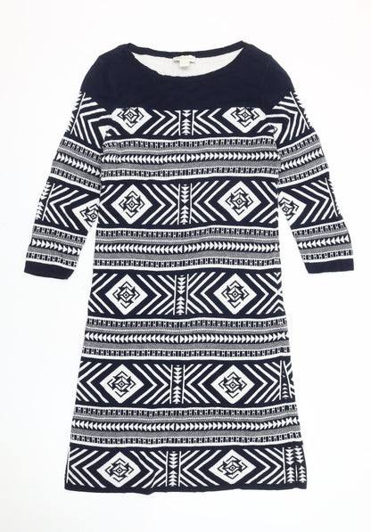 Monsoon Women's Blue Geometric Shift Dress Size 8