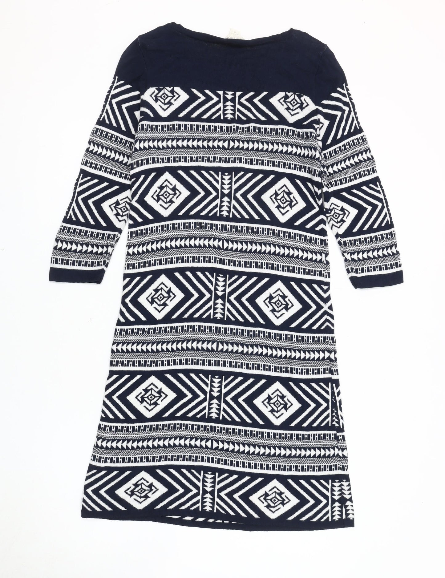 Monsoon Women's Blue Geometric Shift Dress Size 8