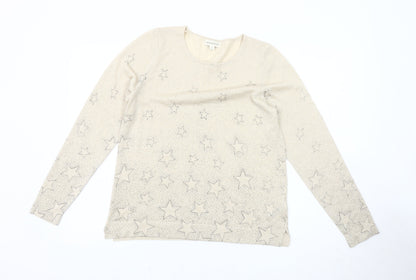 Womens UK Size M Monsoon Beige Pullover Jumper