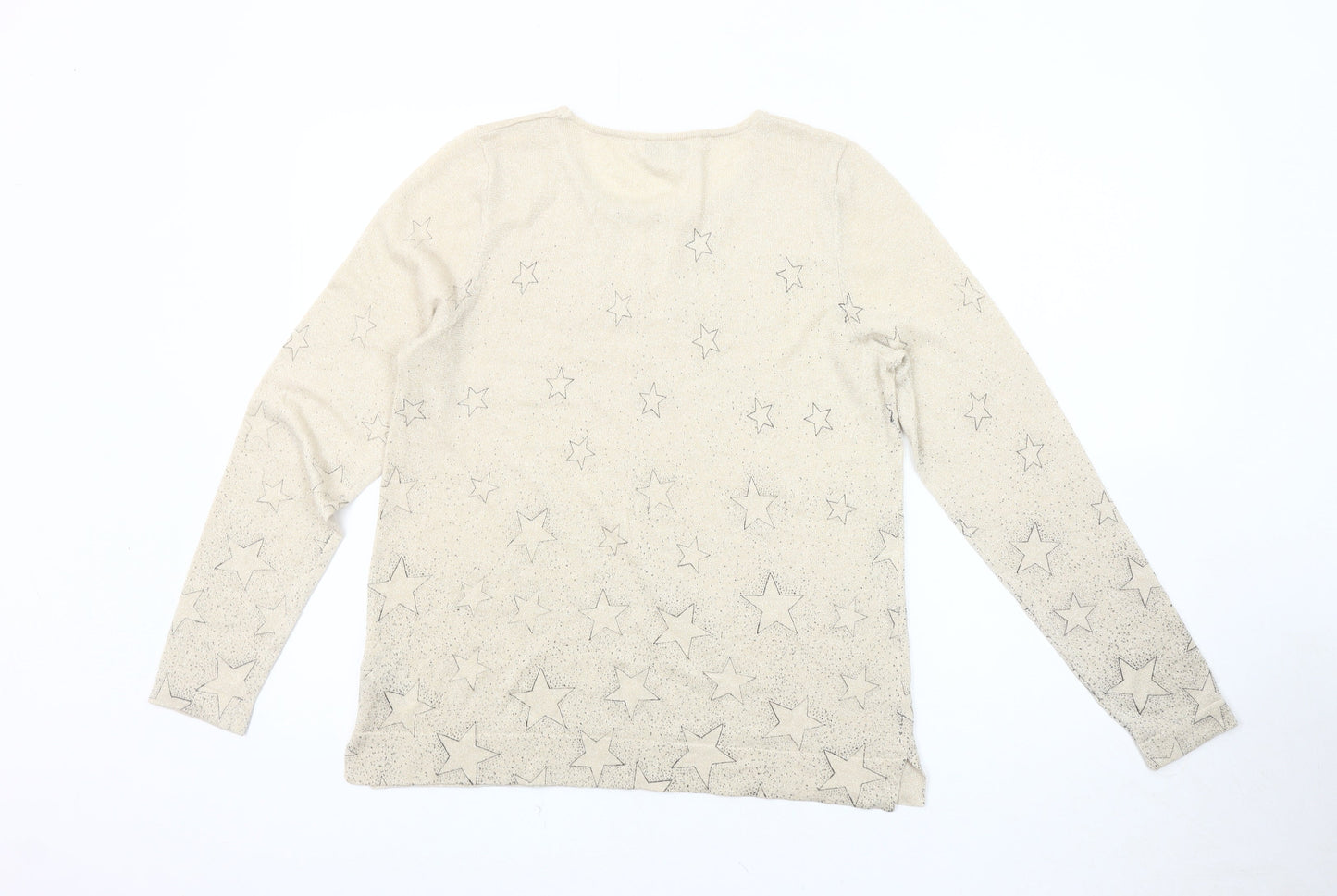 Womens UK Size M Monsoon Beige Pullover Jumper