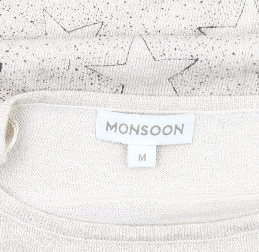 Womens UK Size M Monsoon Beige Pullover Jumper