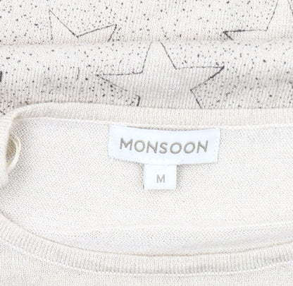Womens UK Size M Monsoon Beige Pullover Jumper