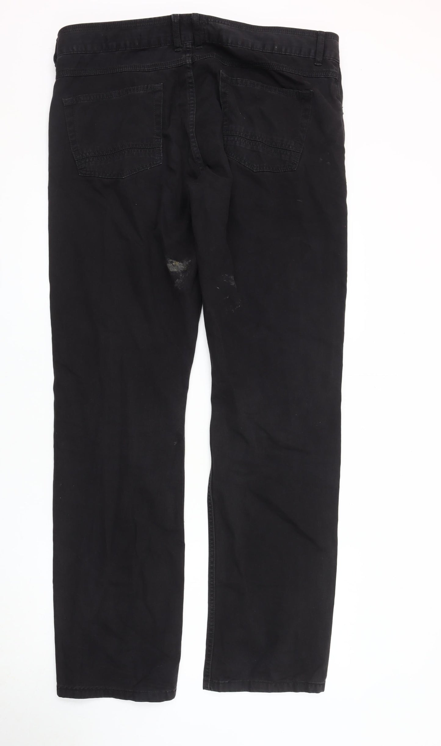 MO Casual Men's Black Trousers, Size 48, Straight Fit