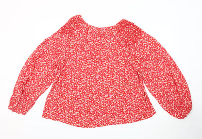 Womens UK Size 14 Per Una Red Basic Blouse