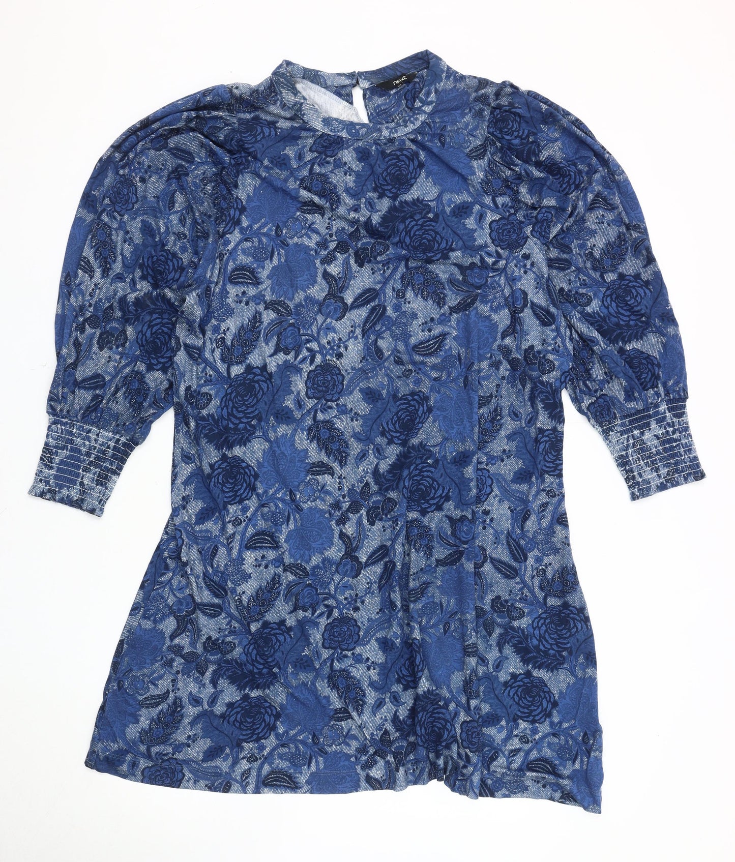 Next Women Blue Floral Dress, Size 16 Regular Fit