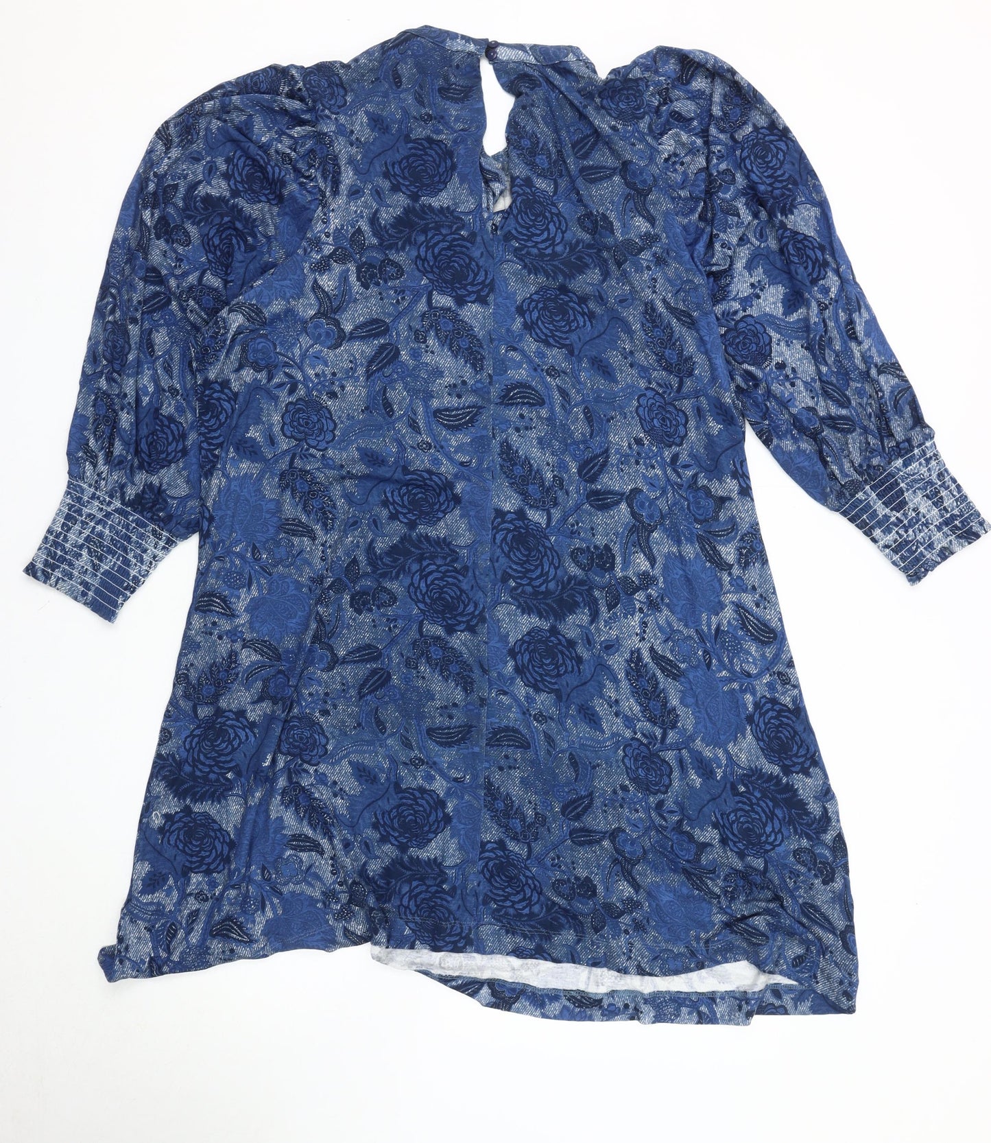 Next Women Blue Floral Dress, Size 16 Regular Fit