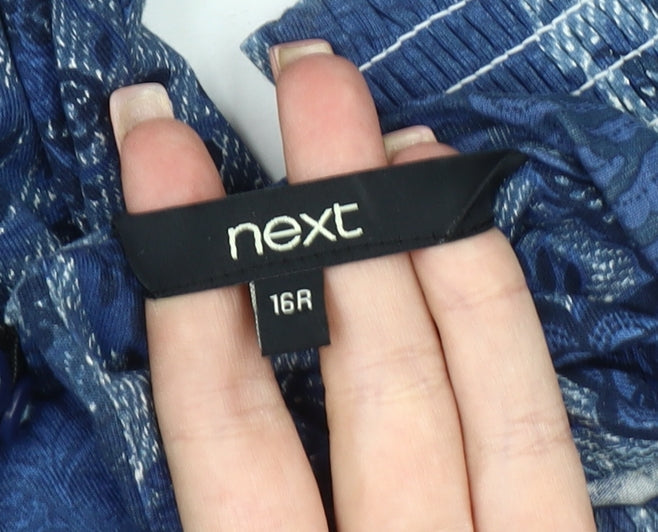 Next Women Blue Floral Dress, Size 16 Regular Fit