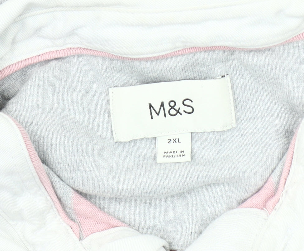 Marks and Spencer Men's 2XL Stripe Polo Multicoloured