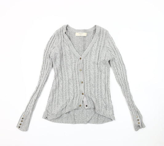 Womens UK Size S Zara Grey Cardigan Jumper