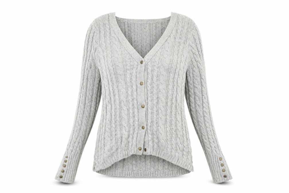 Womens UK Size S Zara Grey Cardigan Jumper