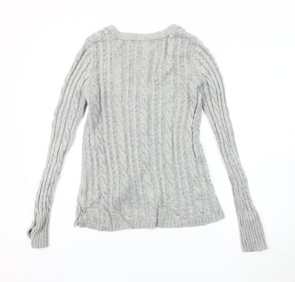 Womens UK Size S Zara Grey Cardigan Jumper