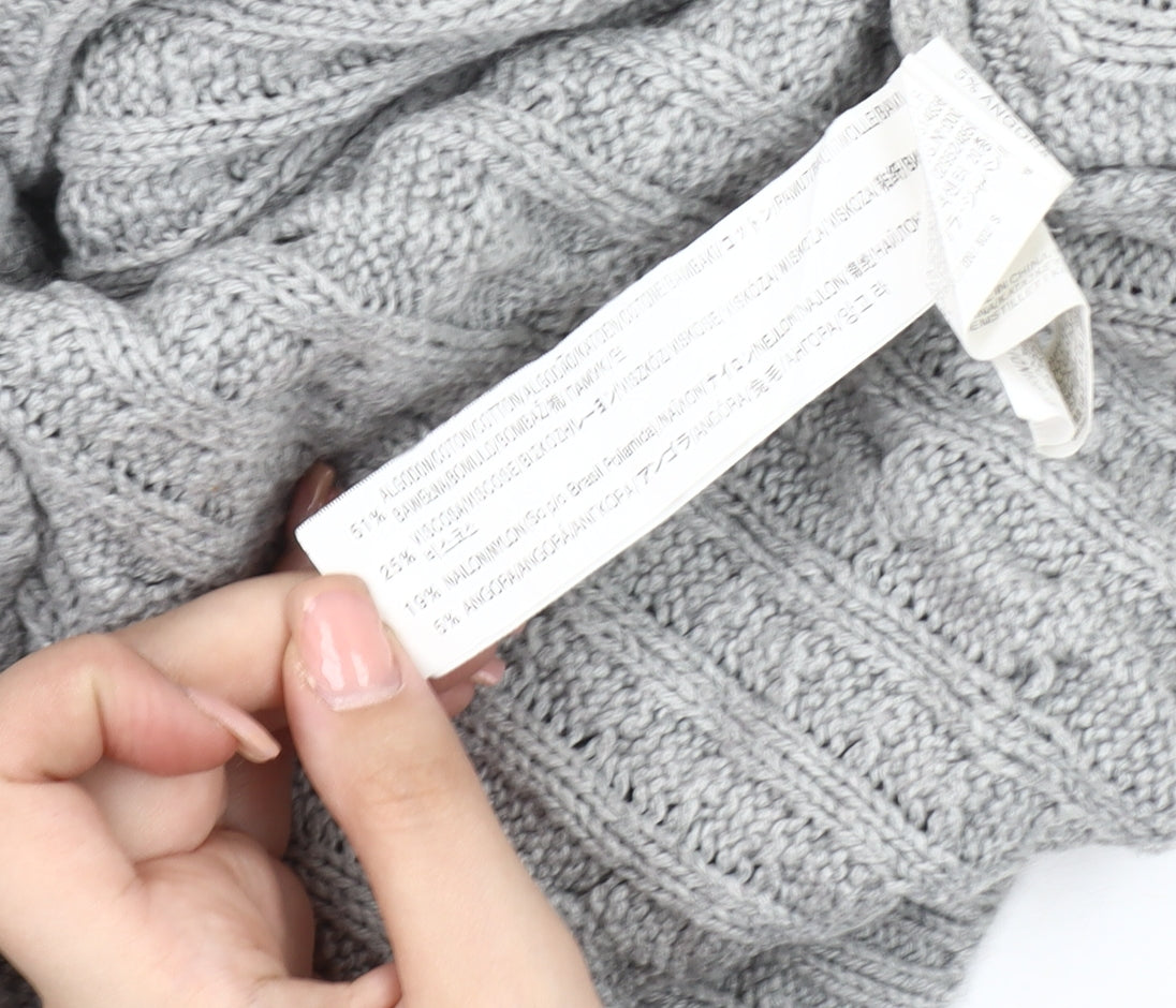 Womens UK Size S Zara Grey Cardigan Jumper