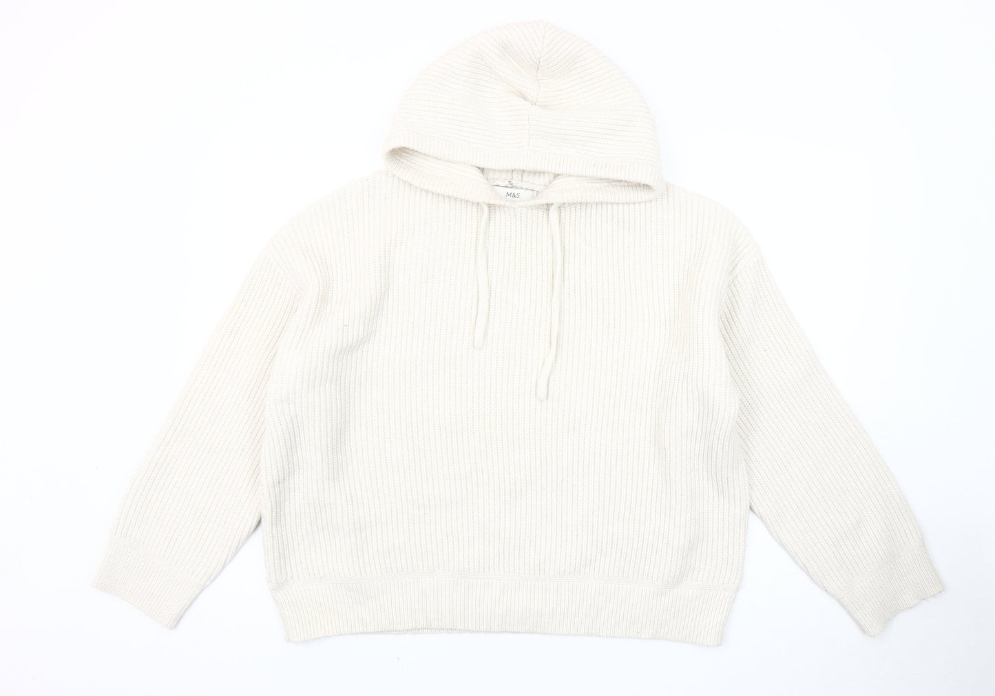 Mens UK Size L Marks and Spencer Ivory Pullover Hoodie