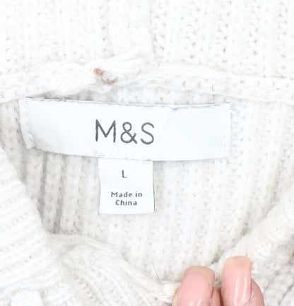 Mens UK Size L Marks and Spencer Ivory Pullover Hoodie