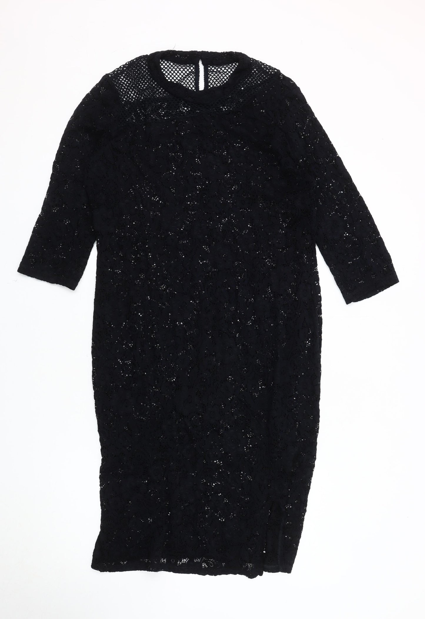 Marks and Spencer Women Black Lace Dress Size 16