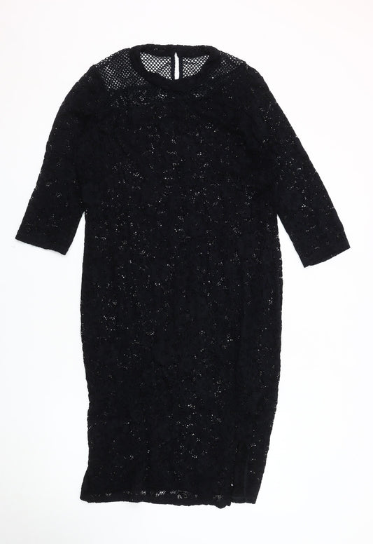 Marks and Spencer Women Black Lace Dress Size 16