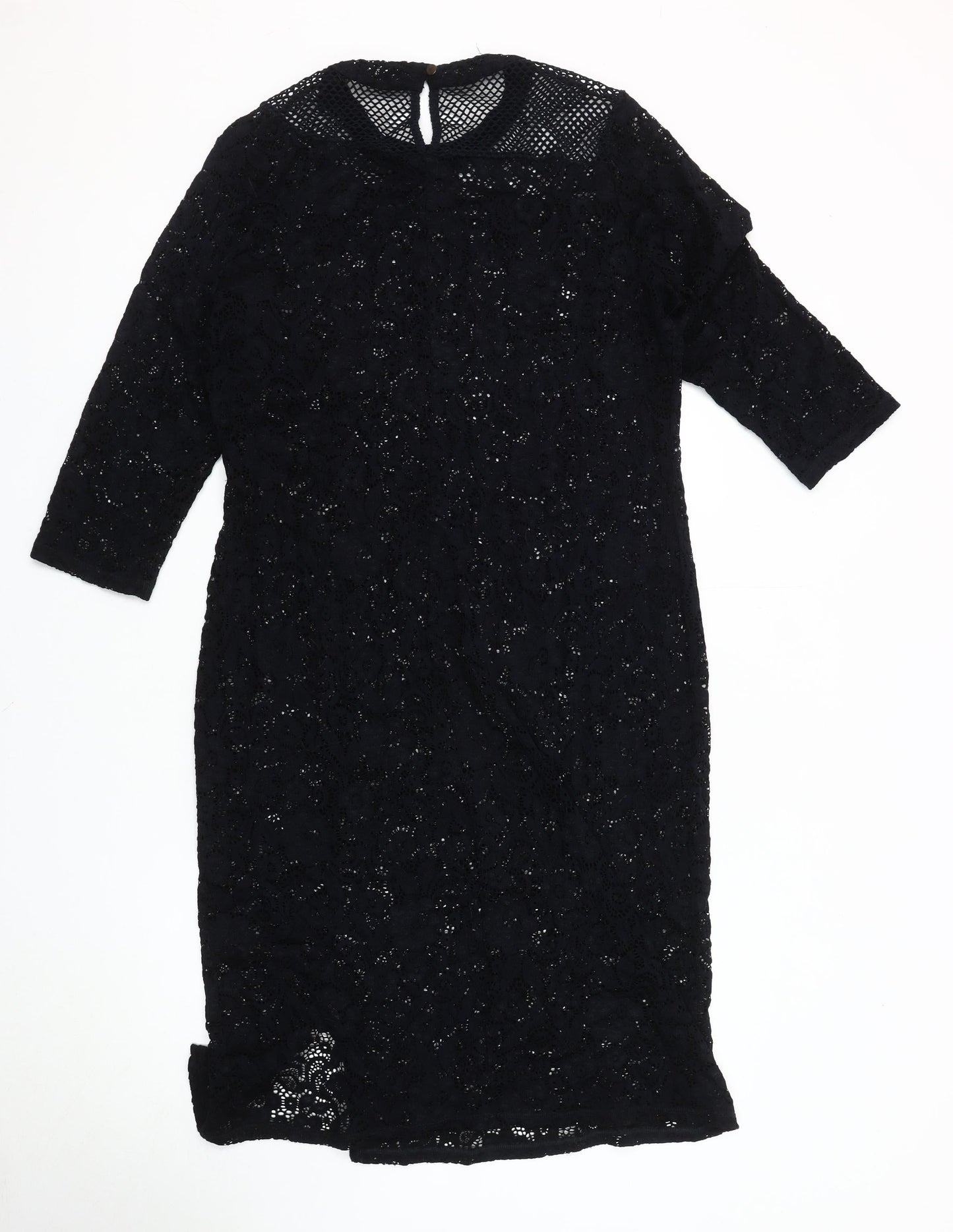 Marks and Spencer Women Black Lace Dress Size 16