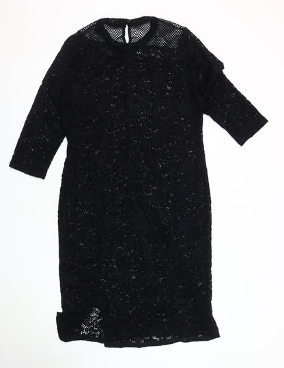 Marks and Spencer Women Black Lace Dress Size 16