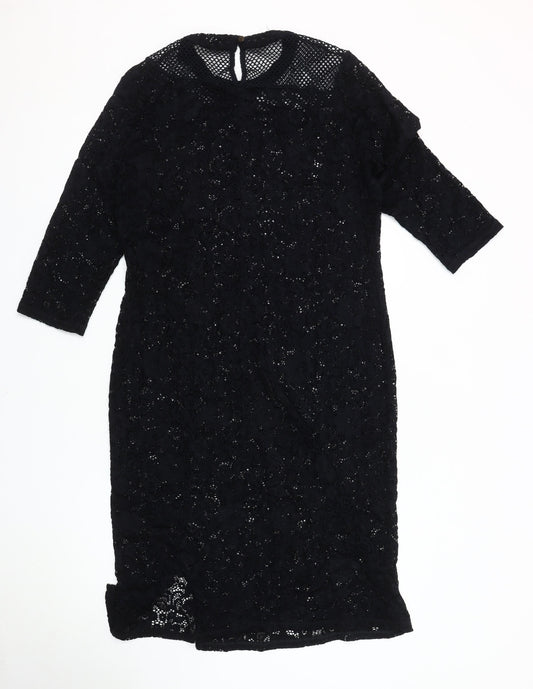 Marks and Spencer Women Black Lace Dress Size 16