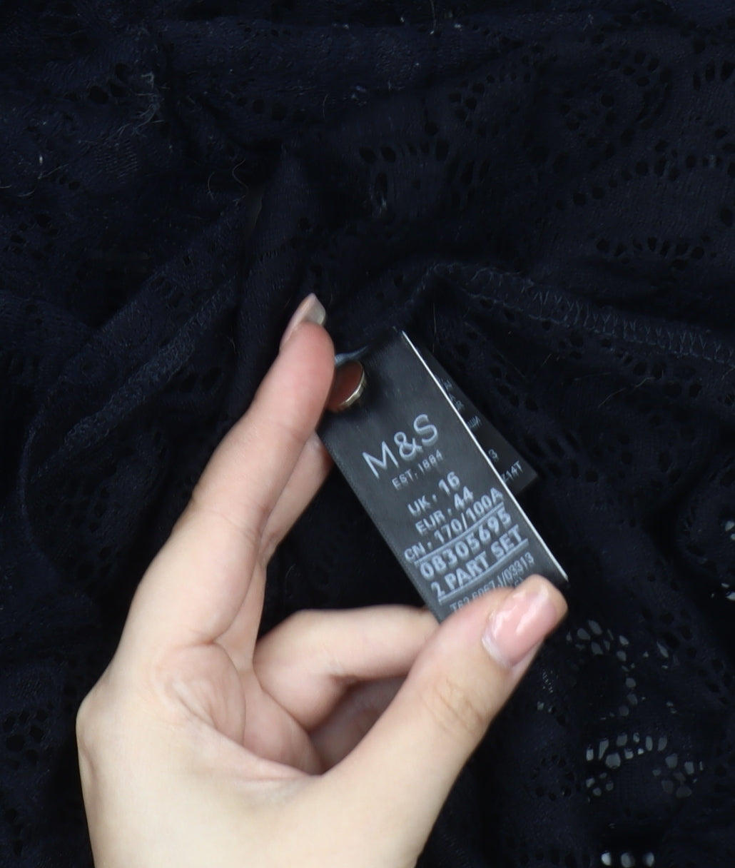 Marks and Spencer Women Black Lace Dress Size 16