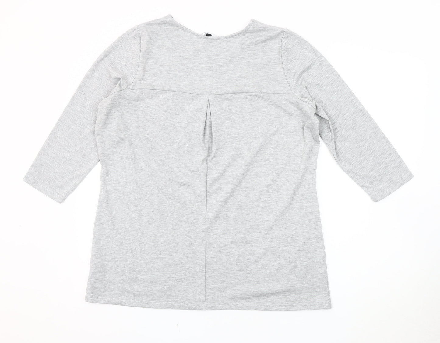 Womens UK Size 12 Bonmarché Grey Basic T-Shirt