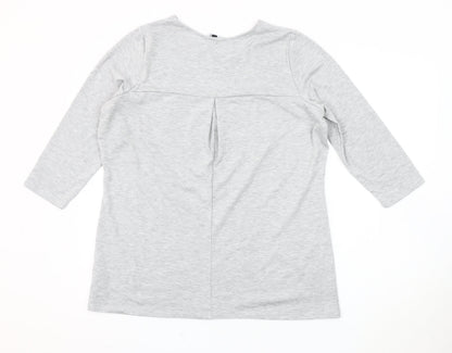 Womens UK Size 12 Bonmarché Grey Basic T-Shirt