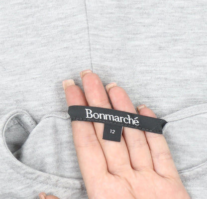 Womens UK Size 12 Bonmarché Grey Basic T-Shirt