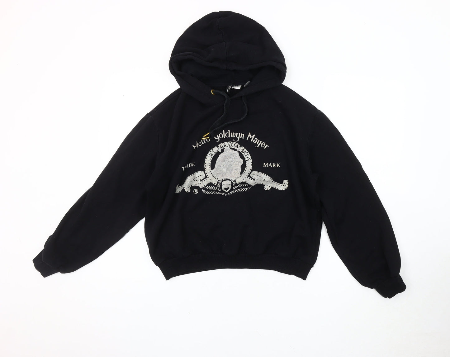 H&M Unisex Black Pullover Hoodie, Size 12