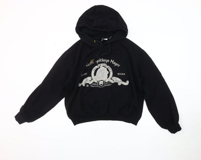 H&M Unisex Black Pullover Hoodie, Size 12