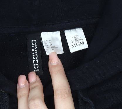 H&M Unisex Black Pullover Hoodie, Size 12