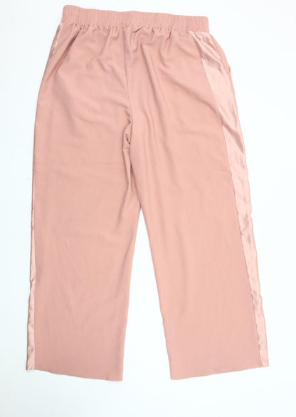 Womens UK Size 18 Principles Relaxed Fit Wide-Leg Pink Trousers