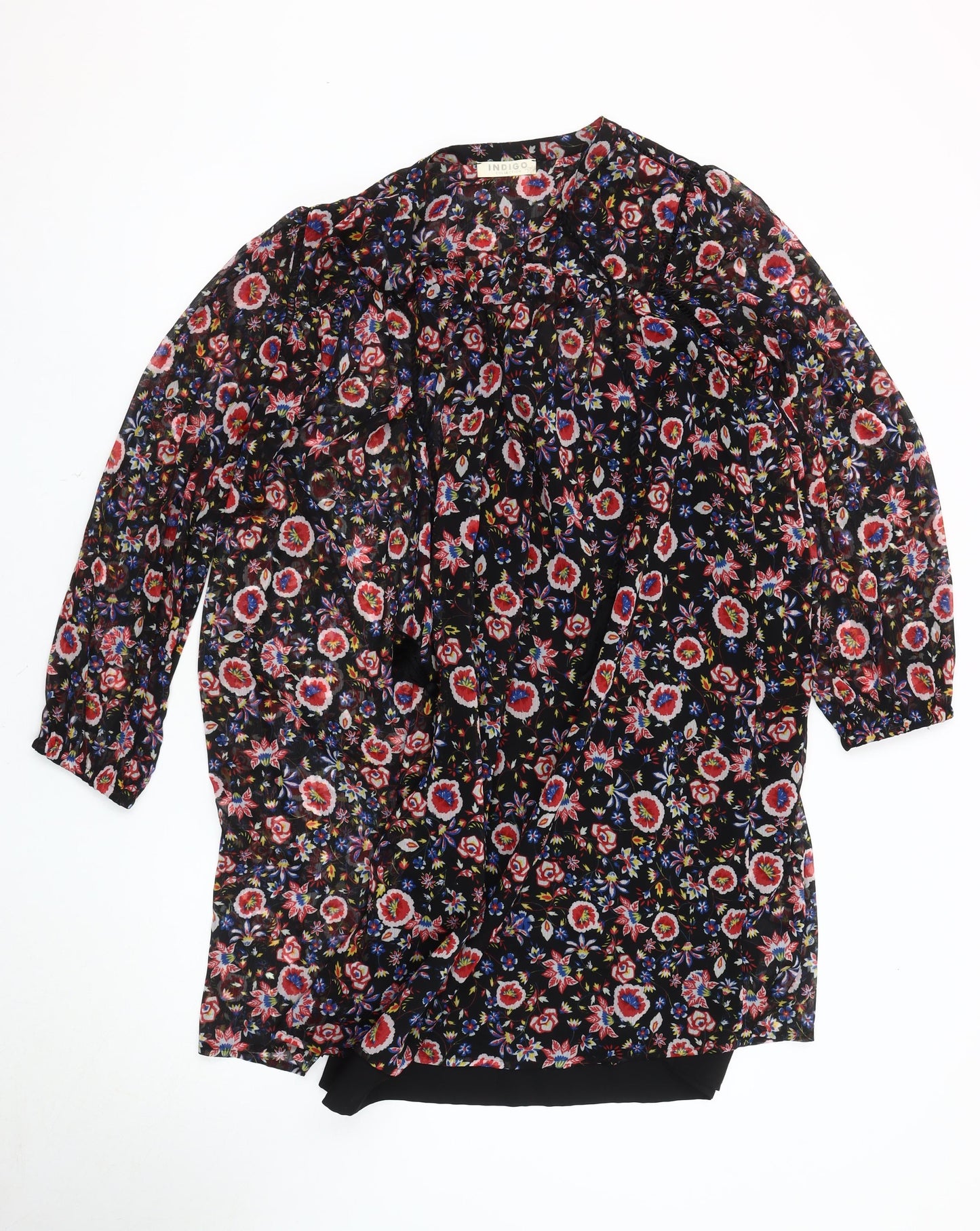 Marks and Spencer Women's Black Floral Dress, Size 12