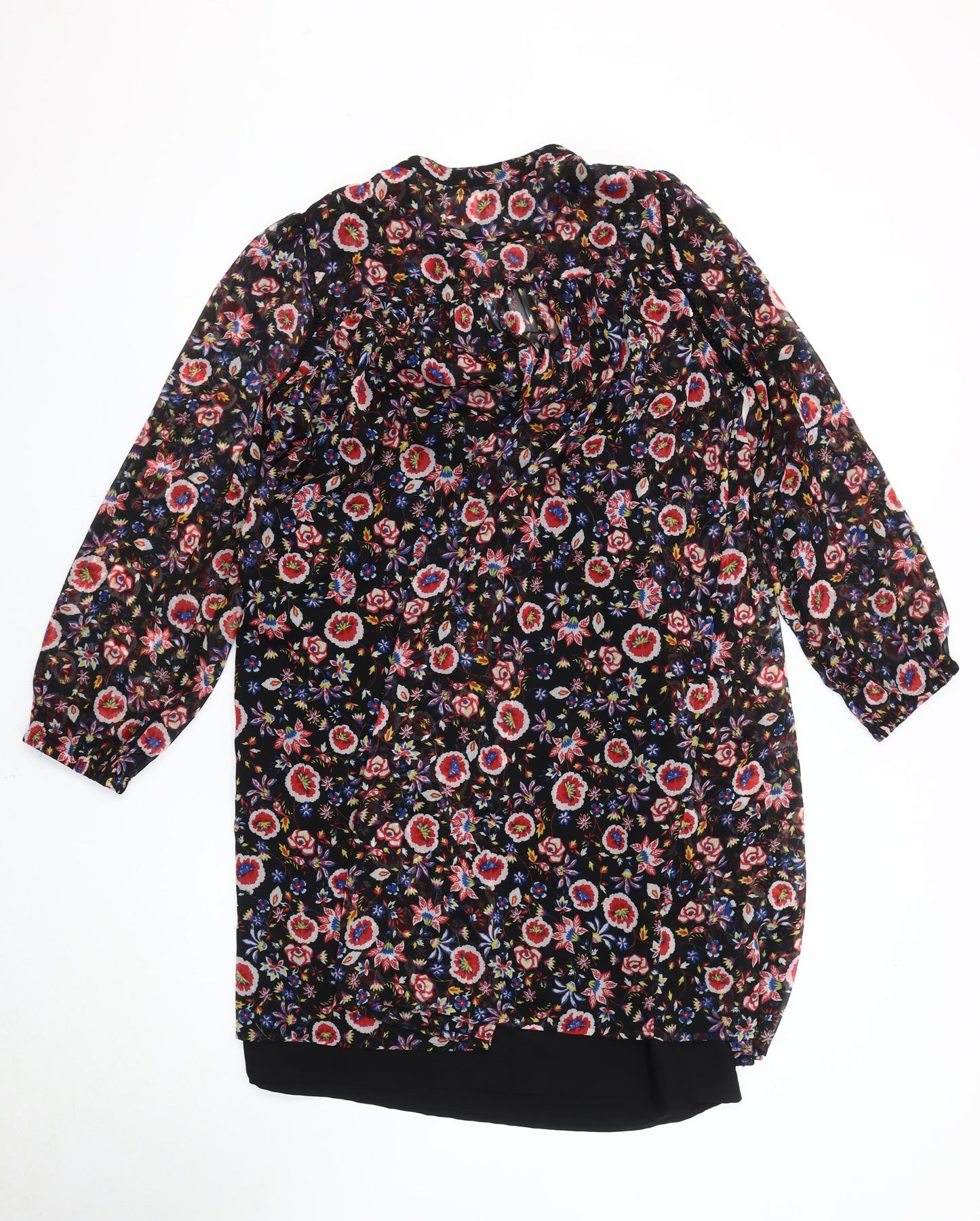 Marks and Spencer Women's Black Floral Dress, Size 12