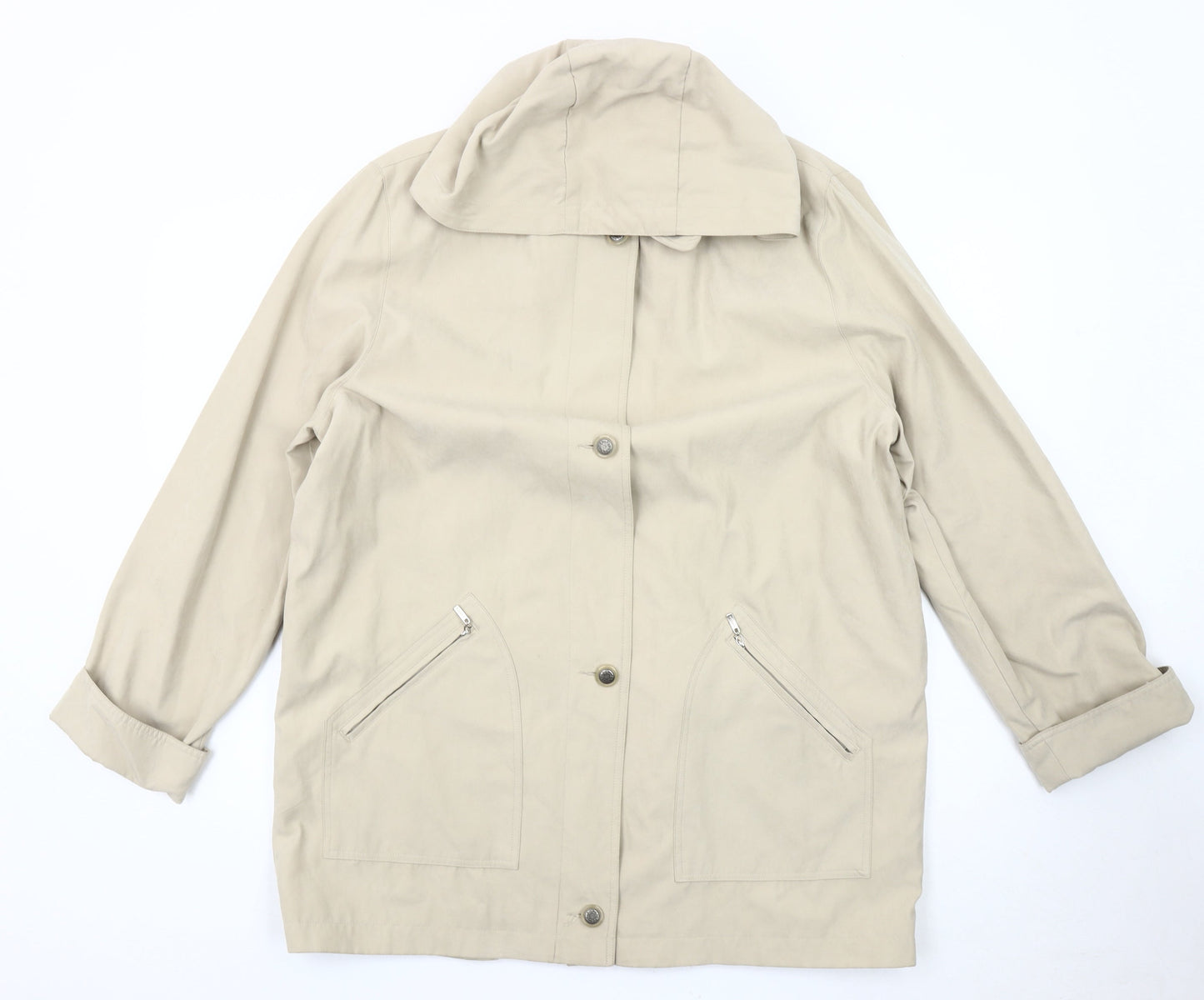 DANNA Women's Beige Mid-Length Jacket Size 16