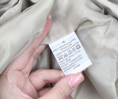 DANNA Women's Beige Mid-Length Jacket Size 16