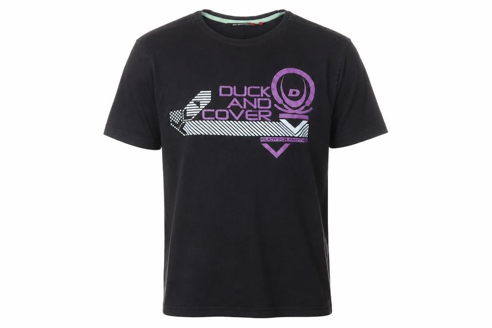 Mens UK Size L Duck and Cover Black  T-Shirt