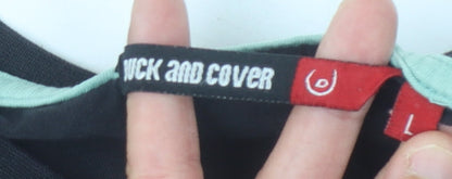 Mens UK Size L Duck and Cover Black  T-Shirt
