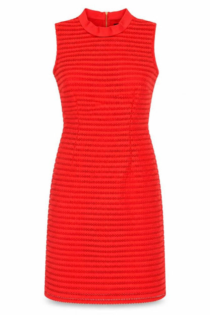 Oasis Women's Red Sleeveless High Neck Dress