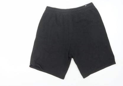 Puma Men's Black Sweat Shorts, Size L, Gym Wear